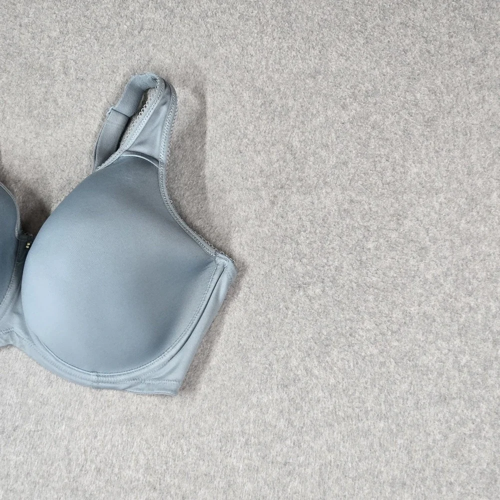 Wacoal Women Bra 38DDD Blue T Shirt Underwired Strap Adjustable